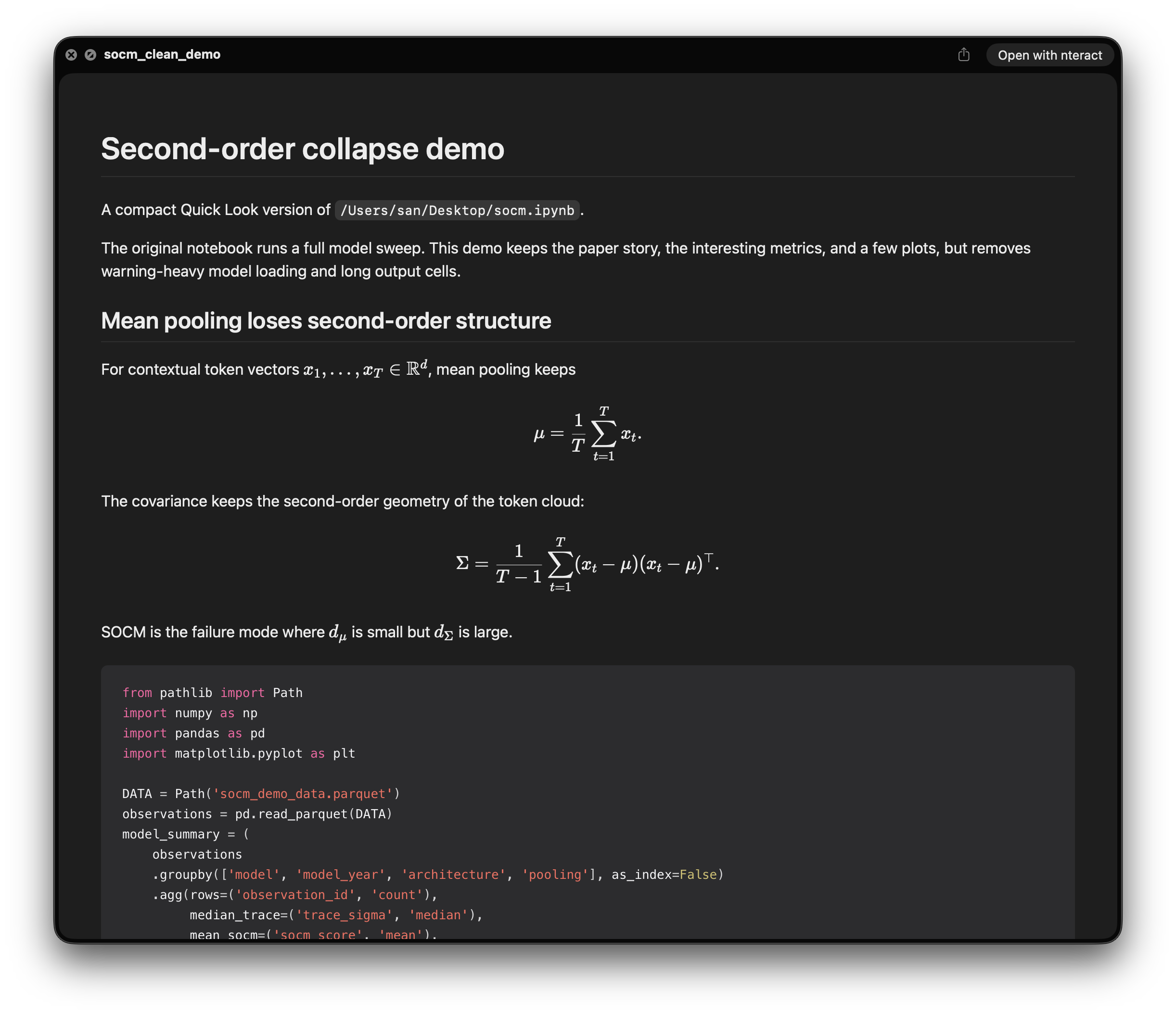 Magellan previewing a Jupyter notebook in dark mode