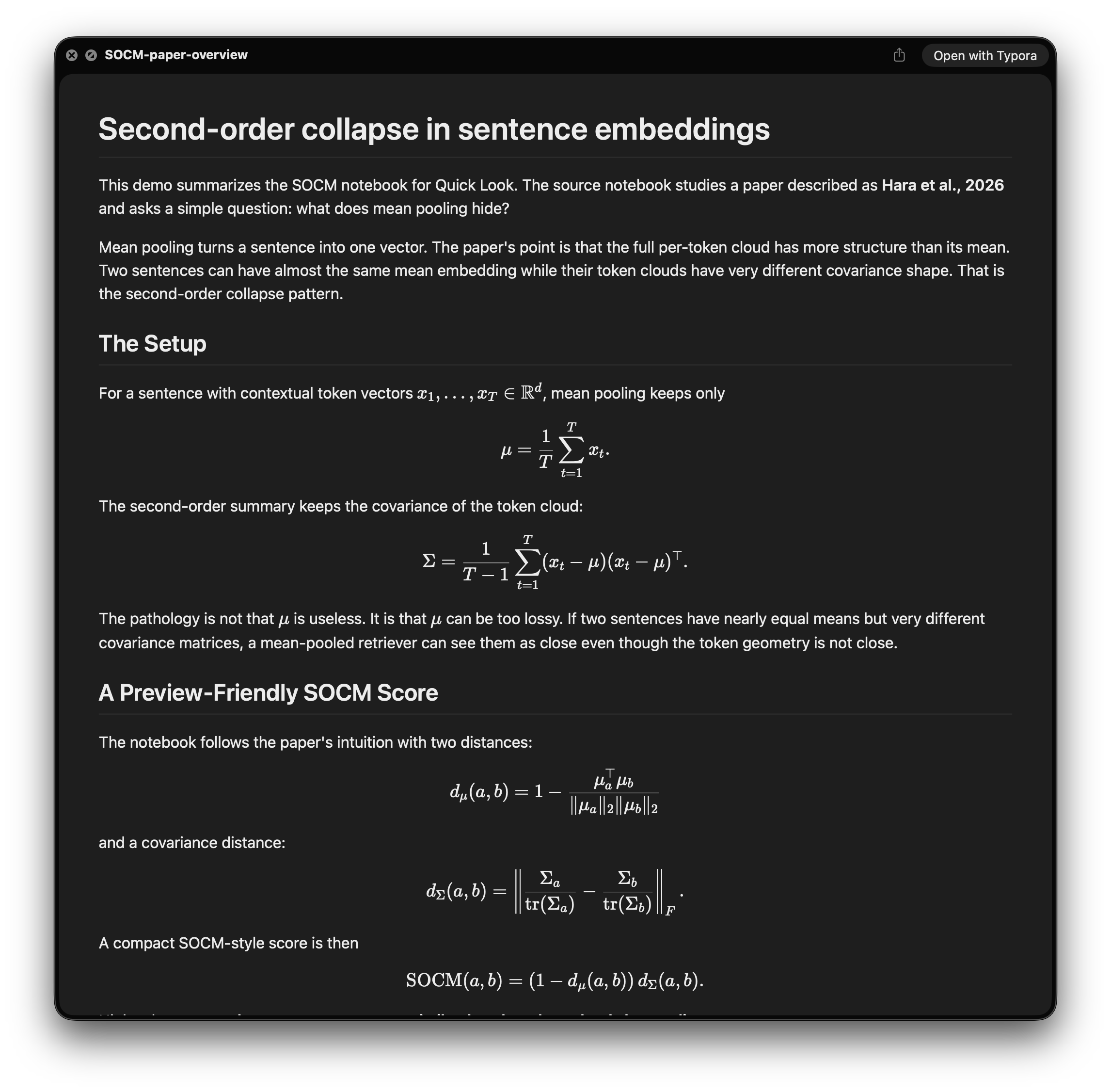 Magellan rendering a Markdown document in dark mode
